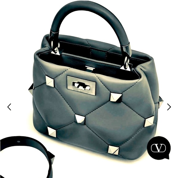Valentino Garavani Small Roman Stud Lambskin Quilted Bag NWT PAID FULL $3550 - Picture 9 of 14